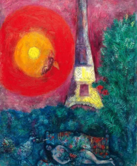 The Eiffel Tower by Marc Chagall (Inspired by)