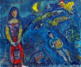 Scène de Village à L'animal Bleu by Marc Chagall (Inspired by)