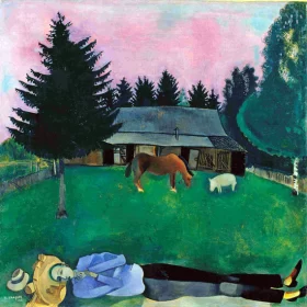 The Poet Reclining by Marc Chagall (Inspired by)
