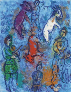 Clown, violoniste et ânes by Marc Chagall (Inspired by)