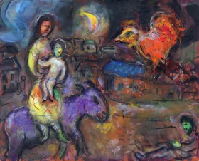 Mére et enfant sur l'ane marron by Marc Chagall (Inspired by)