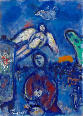 Le peintre à l'ange blanc by Marc Chagall (Inspired by)