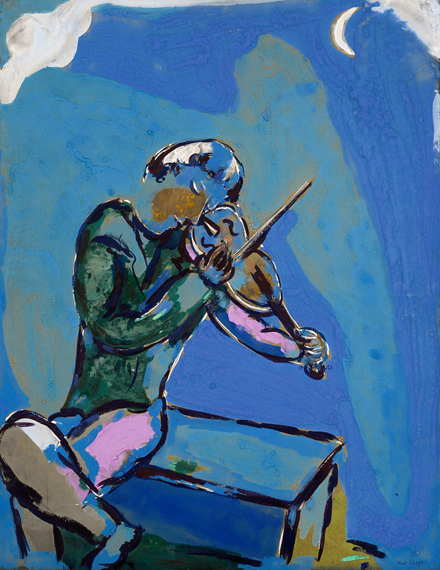 Le Violoniste Bleu by Marc Chagall (Inspired by), oil painting reproduction on canvas Le Violoniste Bleu by Marc Chagall (Inspired by)