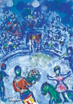 Clown et Écuyère au Cirque Bleu by Marc Chagall (Inspired by)