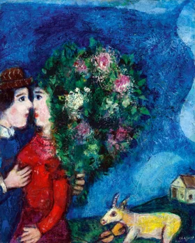 Les Amoureux au Bouquet, Été by Marc Chagall (Inspired by)