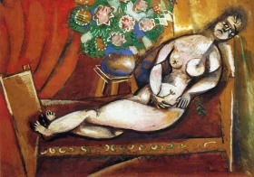 Reclining nude, 1911 by Marc Chagall (Inspired by)