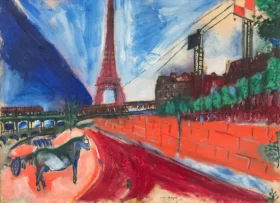 Le Pont de Passy et la Tour Eiffel, 1911 by Marc Chagall (Inspired by)