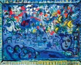 Couple, St Paul de Vence et composition de fleurs by Marc Chagall (Inspired by)
