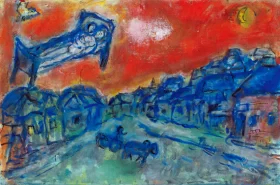 Les Amoureux Dans le Ciel Rouge de Vitebsk by Marc Chagall (Inspired by)