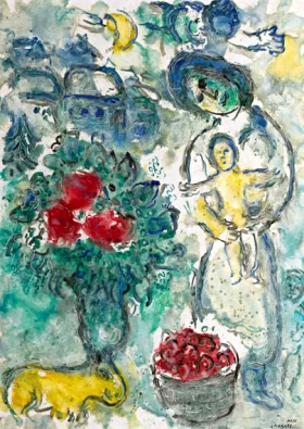 Maternité au Bouquet by Marc Chagall (Inspired by)