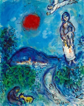 Maternité au Soleil Rouge by Marc Chagall (Inspired by)