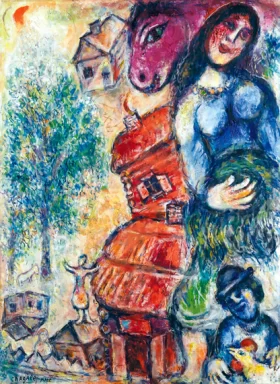 Paysage à L'isba by Marc Chagall (Inspired by)