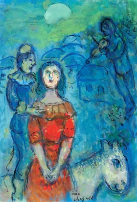 Femme en robe rouge by Marc Chagall (Inspired by) Femme en robe rouge by Marc Chagall (Inspired by)