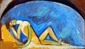 Figura davanti alla volta blu by Marc Chagall (Inspired by) Figura davanti alla volta blu by Marc Chagall (Inspired by)