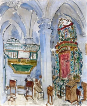 Interior of the Ashkenazi Ha'ari Synagogue, Safed by Marc Chagall (Inspired by) Interior of the Ashkenazi Ha'ari Synagogue, Safed by Marc Chagall (Inspired by)