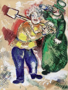 Deux paysans russes by Marc Chagall (Inspired by) Deux paysans russes by Marc Chagall (Inspired by)