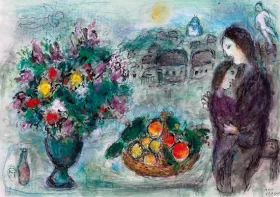 Fleurs et Corbeille de Fruits by Marc Chagall (Inspired by) Fleurs et Corbeille de Fruits by Marc Chagall (Inspired by)