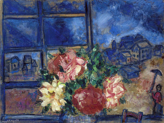 La fenêtre ouverte by Marc Chagall (Inspired by), oil painting reproduction on canvas La fenêtre ouverte by Marc Chagall (Inspired by)