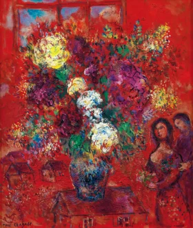 Le Bouquet au Fond Rouge by Marc Chagall (Inspired by) Le Bouquet au Fond Rouge by Marc Chagall (Inspired by)