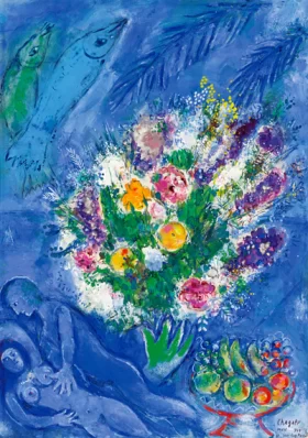 Bouquet Avec Les Amoureux à Saint-Jean-Cap-Ferrat by Marc Chagall (Inspired by) Bouquet Avec Les Amoureux à Saint-Jean-Cap-Ferrat by Marc Chagall (Inspired by)