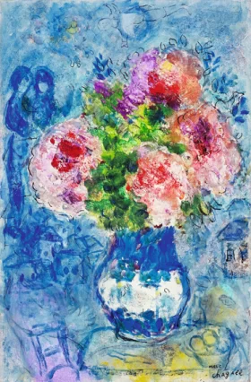 Bouquet Rose Sur Fond Bleu by Marc Chagall (Inspired by) Bouquet Rose Sur Fond Bleu by Marc Chagall (Inspired by)