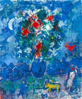 Bouquet Sur Fond Bleu by Marc Chagall (Inspired by) Bouquet Sur Fond Bleu by Marc Chagall (Inspired by)