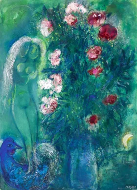 Bouquets D'œillets aux Amoureux En Vert by Marc Chagall (Inspired by) Bouquets D'œillets aux Amoureux En Vert by Marc Chagall (Inspired by)