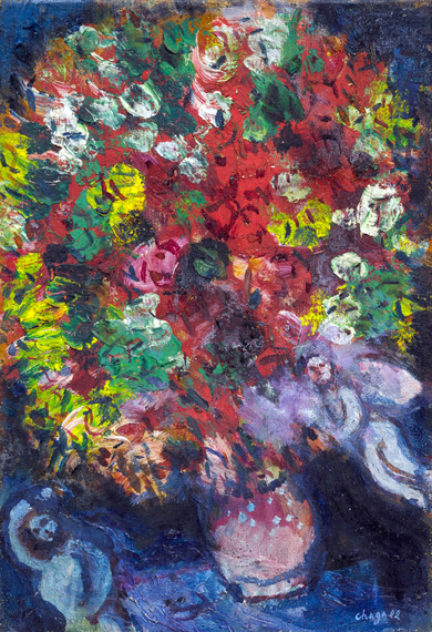 L’angelot Dans le Bouquet by Marc Chagall (Inspired by), oil painting reproduction on canvas L'angelot Dans le Bouquet by Marc Chagall (Inspired by)