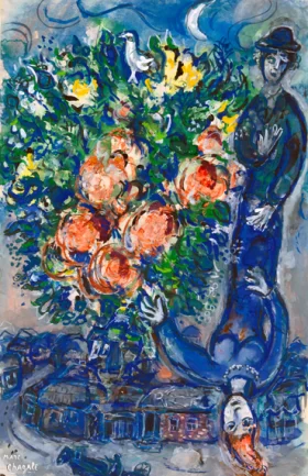 Le Bonheur Du Jeune Couple aux Fleurs by Marc Chagall (Inspired by)