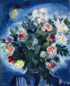 Bouquet de fleurs avec amoureux by Marc Chagall (Inspired by)