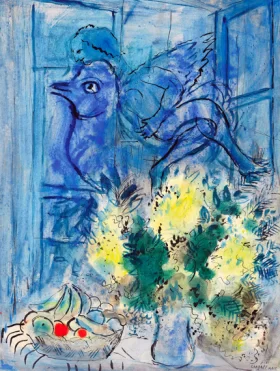 Coq et ange au-dessus de fleurs et fruits by Marc Chagall (Inspired by) Coq et ange au-dessus de fleurs et fruits by Marc Chagall (Inspired by)