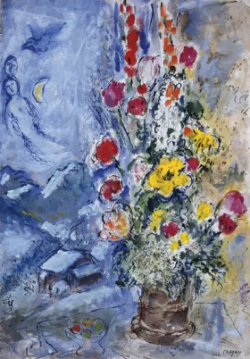 Les fleurs à Gstaad. La joie de vivre by Marc Chagall (Inspired by)