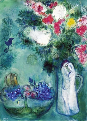 Les amoureux (Couple blanc au bouquet) by Marc Chagall (Inspired by)