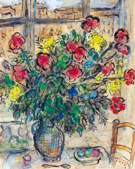 Le bouquet devant la fenêtre by Marc Chagall (Inspired by)