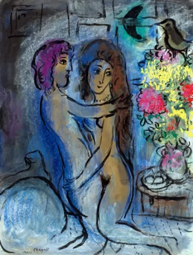Le Couple Bleu by Marc Chagall (Inspired by)