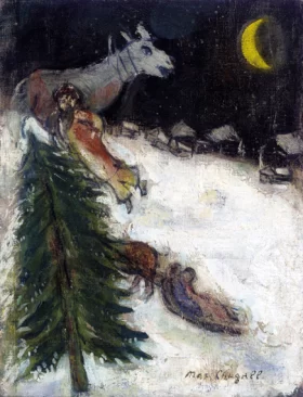 Scène de village en hiver by Marc Chagall (Inspired by)