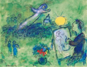 Paysage vert by Marc Chagall (Inspired by)
