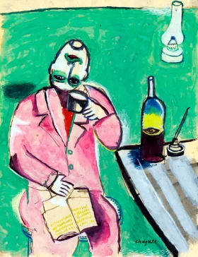 Etude Pour 'Le Poète à la Tête Renversée' by Marc Chagall (Inspired by)