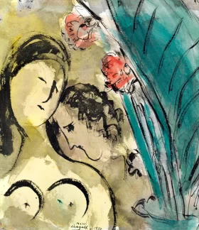 Couple aux Amaryllis by Marc Chagall (Inspired by)