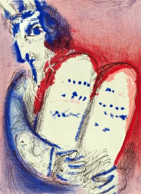 Moses with the tablets of the law by Marc Chagall (Inspired by)