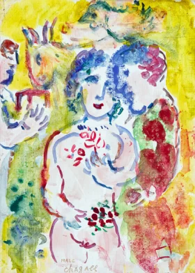 Autour Du Nu Sur Fond Jaune by Marc Chagall (Inspired by)