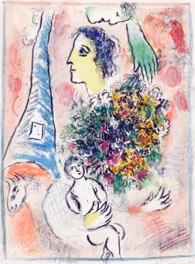 Tribute to the Eiffel Tower by Marc Chagall (Inspired by)