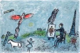 Painter and His Double by Marc Chagall (Inspired by)