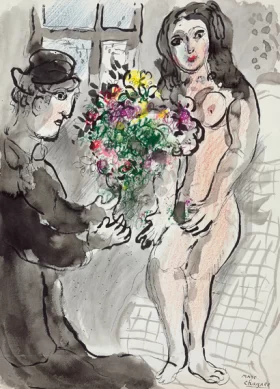 Les amoureux au bouquet by Marc Chagall (Inspired by) Les amoureux au bouquet by Marc Chagall (Inspired by)