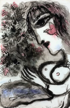 Profil au bouquet by Marc Chagall (Inspired by) Profil au bouquet by Marc Chagall (Inspired by)