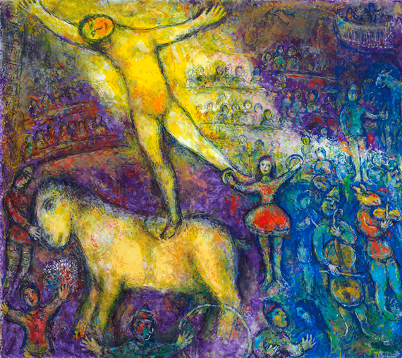 Au Cirque by Marc Chagall (Inspired by), oil painting reproduction on canvas Au Cirque by Marc Chagall (Inspired by)