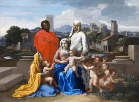The Holy Family with Saints Anne, Elizabeth and John the Baptist 1649 by Nicolas Poussin The Holy Family with Saints Anne, Elizabeth and John the Baptist 1649 by Nicolas Poussin