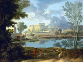 Landscape with a Calm by Nicolas Poussin Landscape with a Calm by Nicolas Poussin