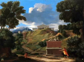 Landscape with ruins 1642 by Nicolas Poussin Landscape with ruins 1642 by Nicolas Poussin