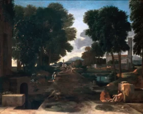 Paysage avec un voyageur au repos by Nicolas Poussin Paysage avec un voyageur au repos by Nicolas Poussin